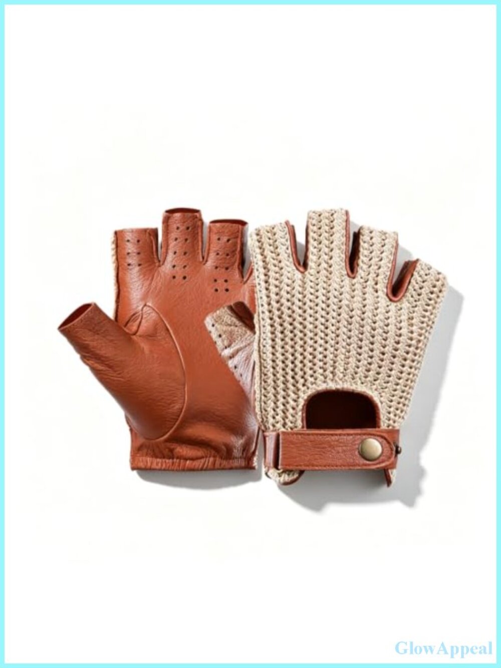 Sheepskin Leather Half Finger Driving Gloves Men Women Motorcycle Cycling